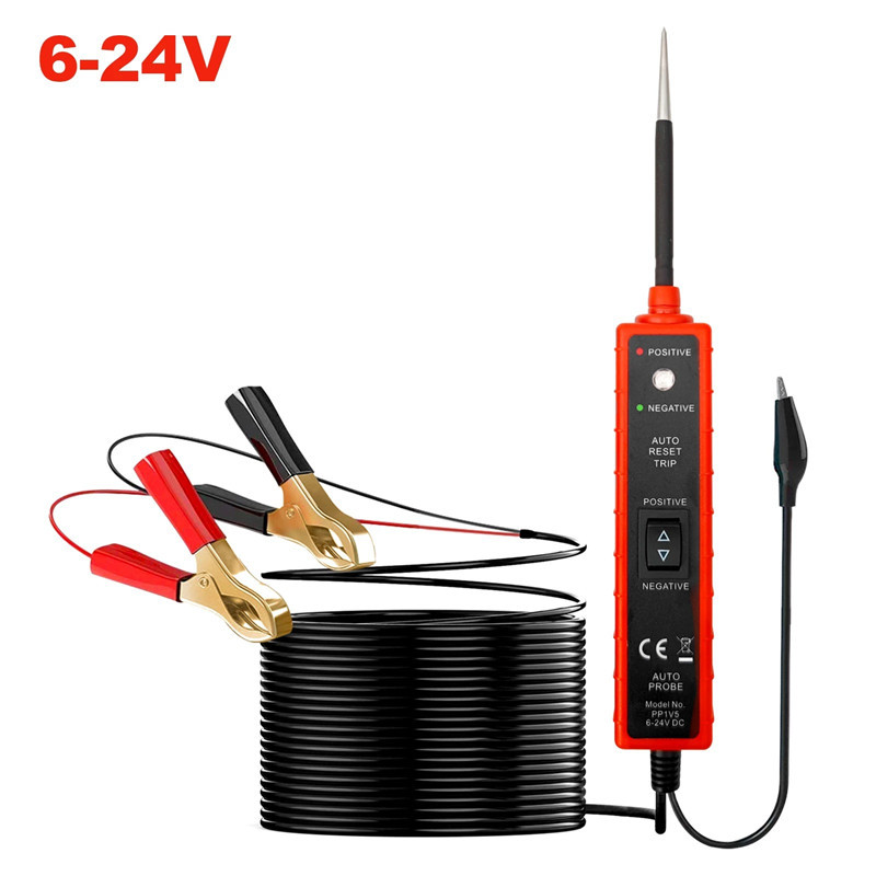 Automotive Digital Power Probe Circuit Electrical Testers 6-24V Electric Circuit Tester Device System with 4m Cable