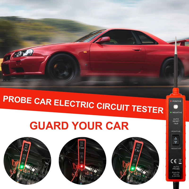 Automotive Digital Power Probe Circuit Electrical Testers 6-24V Electric Circuit Tester Device System with 4m Cable