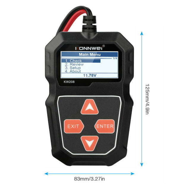 KONNWEI KW208 Car Battery Tester Charger 12V 1002000CCA Cranking Charging Test Analyzer