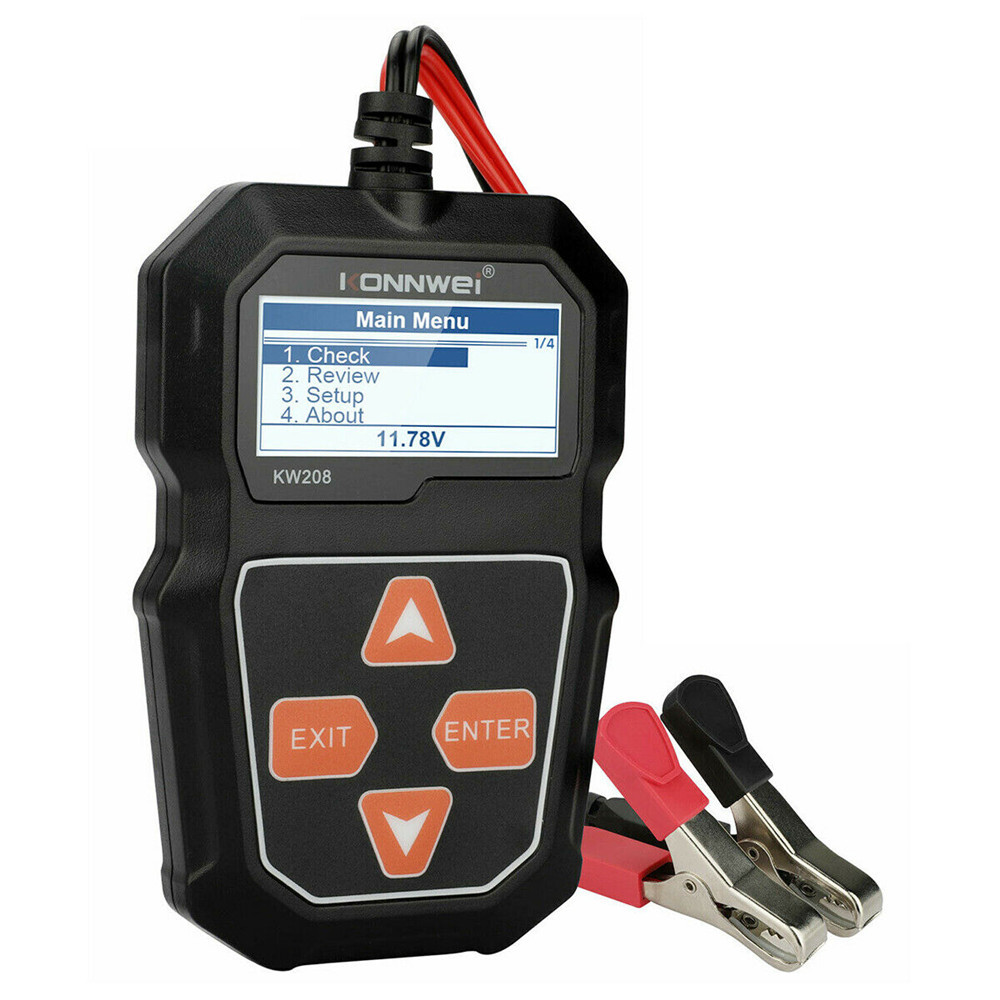 KONNWEI KW208 Car Battery Tester Charger 12V 100-2000CCA Cranking Charging Test Analyzer