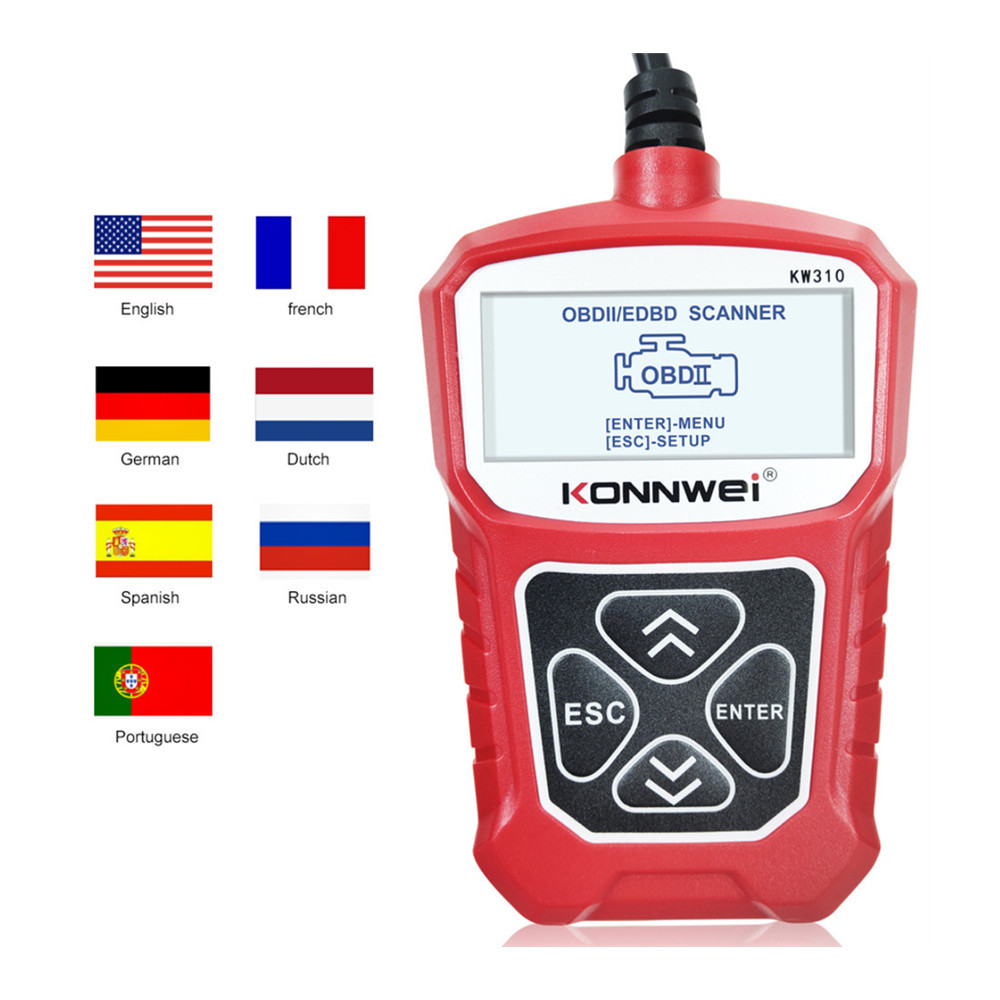 Konnwei KW310 OBD2 Scanner KW310 Code Reader Universal Car Scanner Erase Engine Check Tester