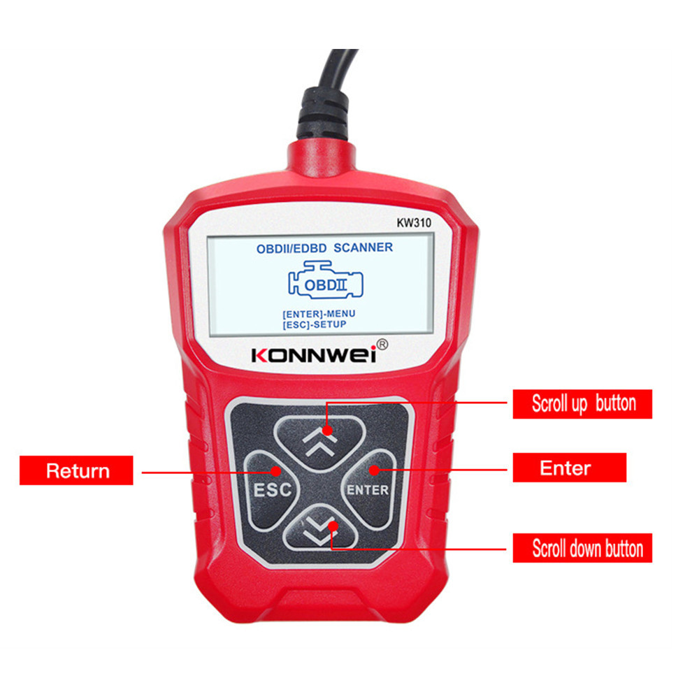 Konnwei KW310 OBD2 Scanner KW310 Code Reader Universal Car Scanner Erase Engine Check Tester