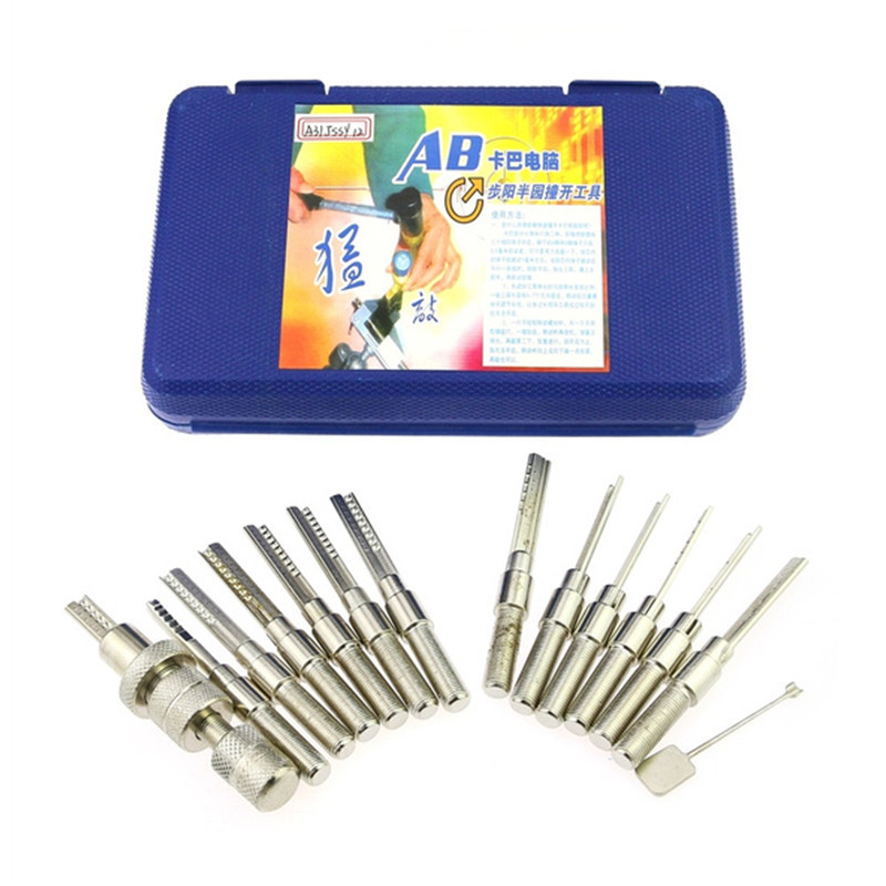 14Pcs Bump Keys Lock Pick Tool Lock Pick Kit Locksmith Set for AB Kaba Lock