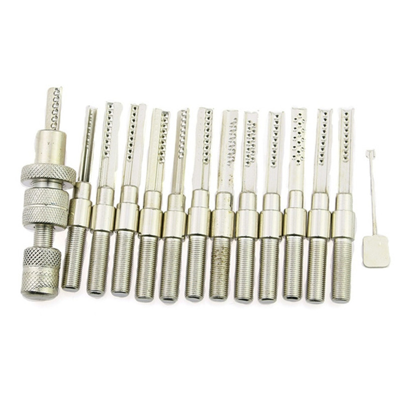 14Pcs Bump Keys Lock Pick Tool Lock Pick Kit Locksmith Set for AB Kaba Lock