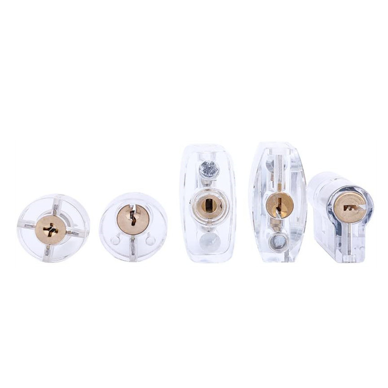 9-Piece Practice Padlock Set Transparent Lock Visible Cutaway Keyed Padlock for Lock Pick Beginner and Pro Locksmiths