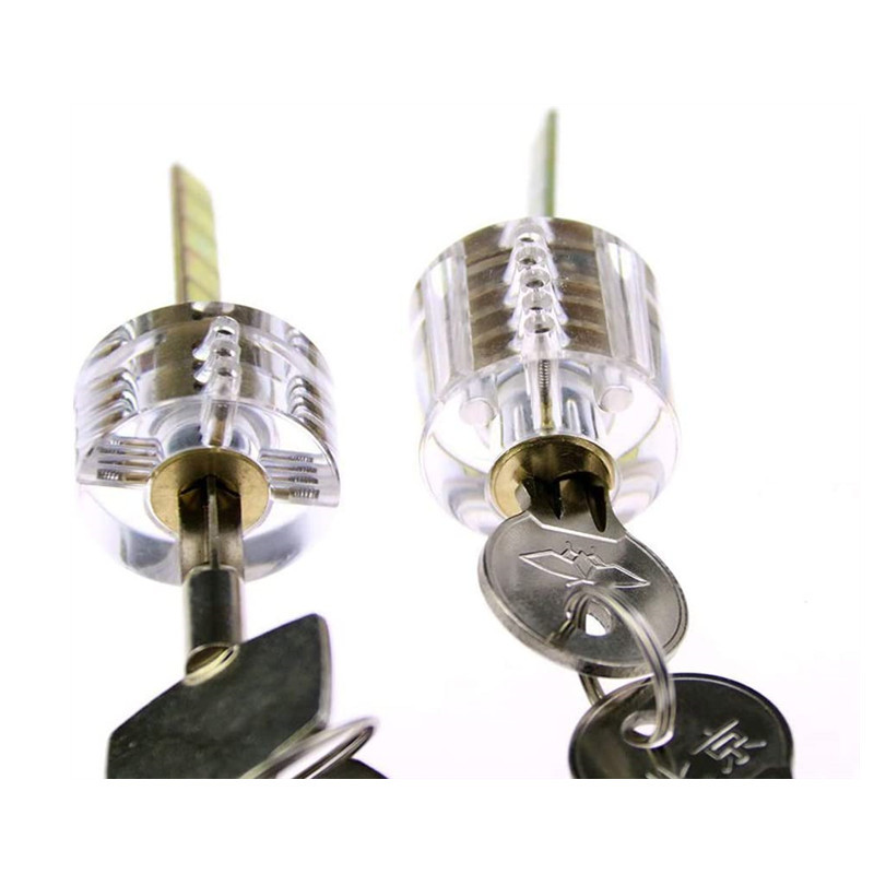 9-Piece Practice Padlock Set Transparent Lock Visible Cutaway Keyed Padlock for Lock Pick Beginner and Pro Locksmiths