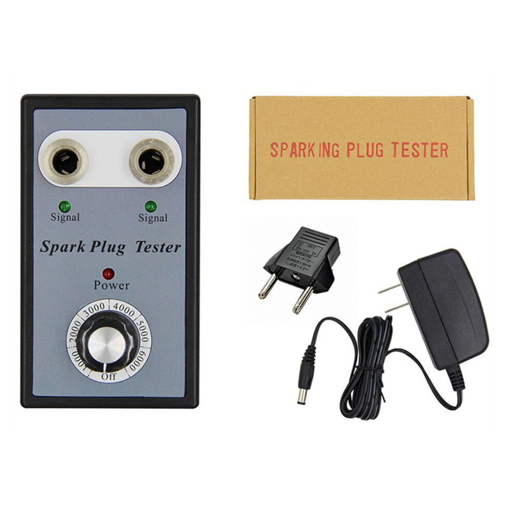 VXSCAN Car Spark Plug Tester Ignition Testers Double Hole Analyzer for 12V Gasoline Vehicles Automotive Diagnostic Tool