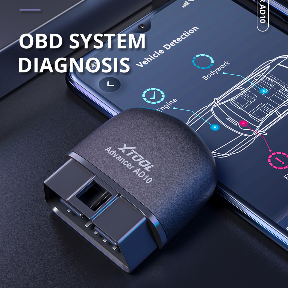 XTOOL AD10 OBD2 Diagnostic Scanner Bluetooth OBD2 Code Reader Support HUD Head Up Display&Driving Record Better ELM327