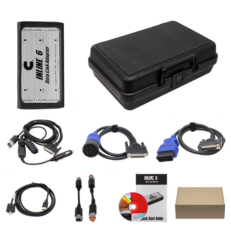 Cummins Inline 6 Data Link Adapter Diagnostic Tool Cummins Diesel Engine Truck Scanner with V7.62 Software and Plastic box