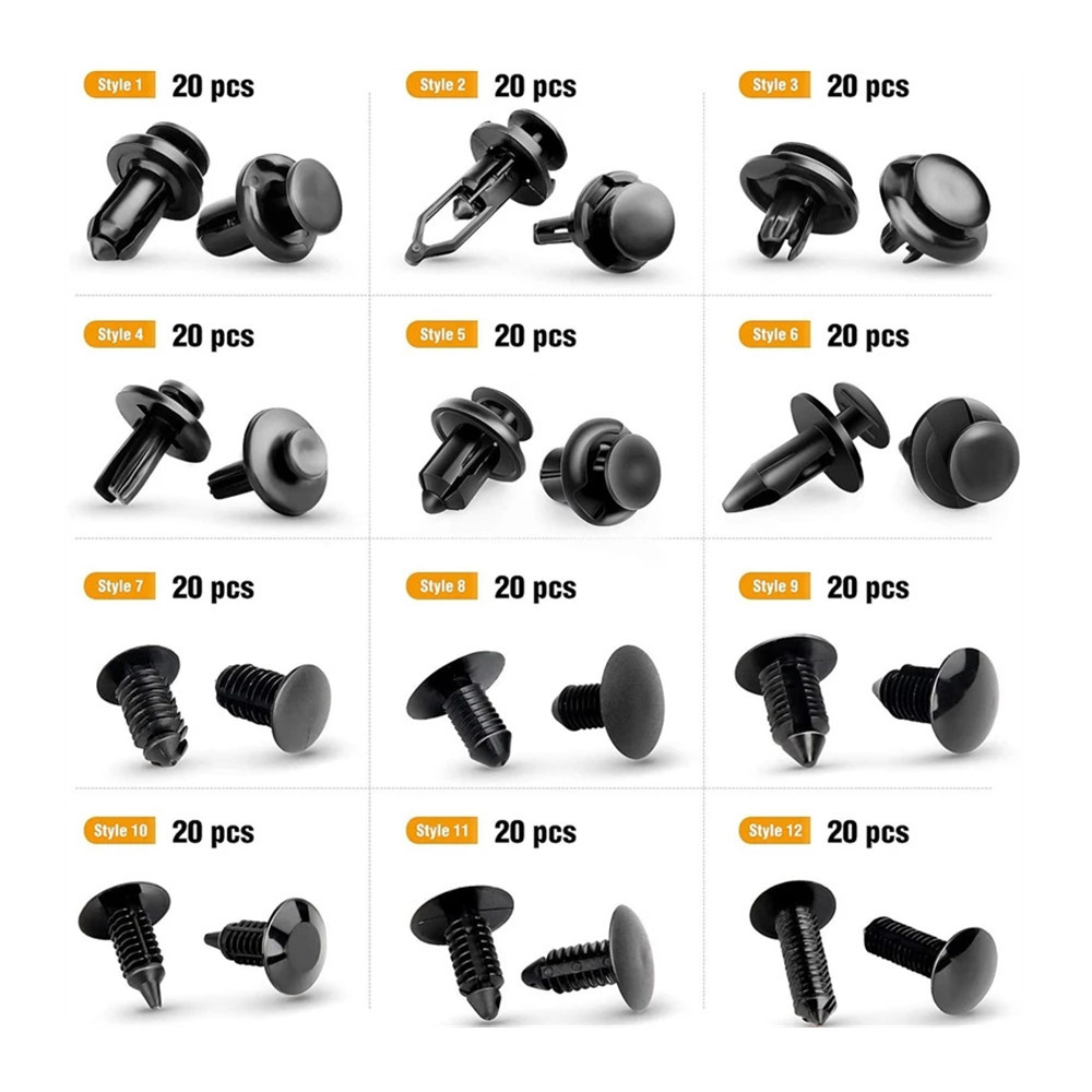 245pcs Car Body Plastic Rivets Fastening Kit Plastic Trim Retainer Fastener Clips Push Pin Fender Bumper Tool