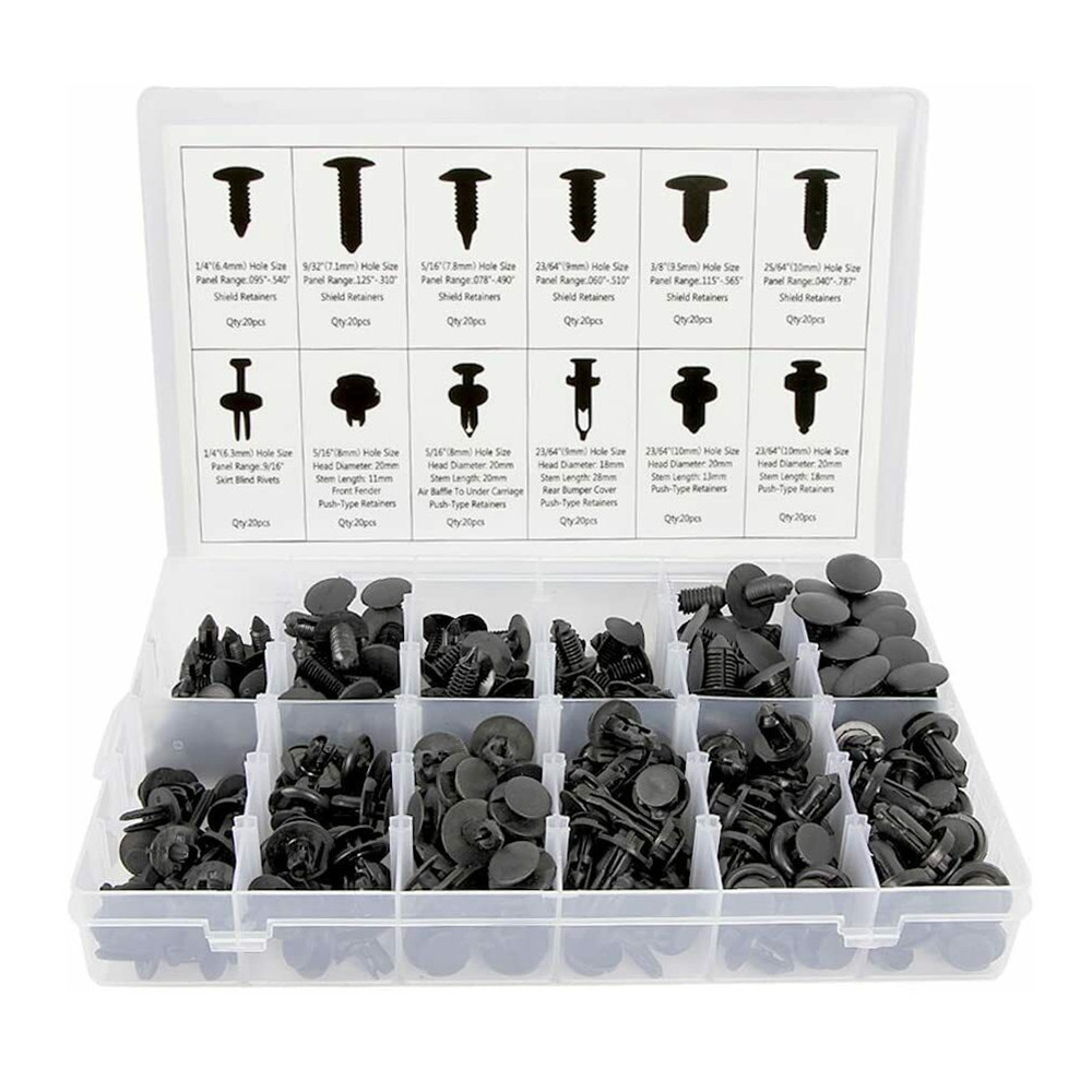 245pcs Car Body Plastic Rivets Fastening Kit Plastic Trim Retainer Fastener Clips Push Pin Fender Bumper Tool