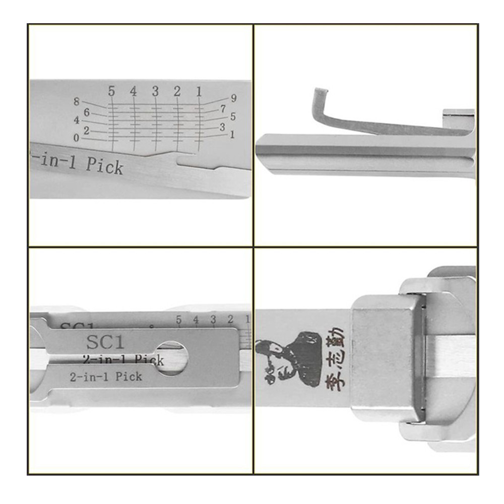 LISHI SC1 Pick Decoder 2 in 1 Tool Lock Pick Set Locksmith Tools for Home Door Locks