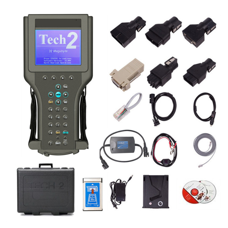 Best Quality GM tech2 Scan Tool GM Tech 2 Scanner Programmer with Candi Module TIS2000 Software Full Set in Plastic Box