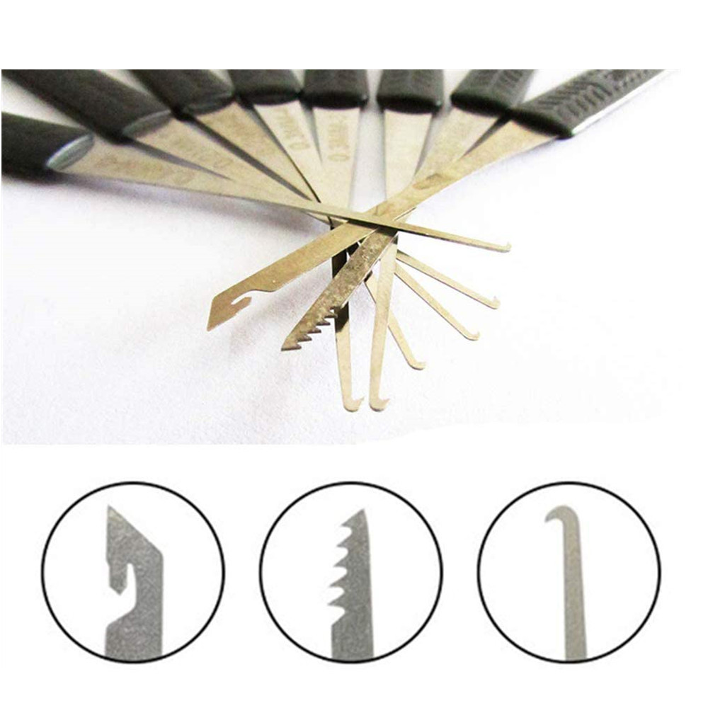 12Pcs Lock Pick Set Broken Key Extractor Set Locksmith Tool Removal Hooks Lock Pick Tools