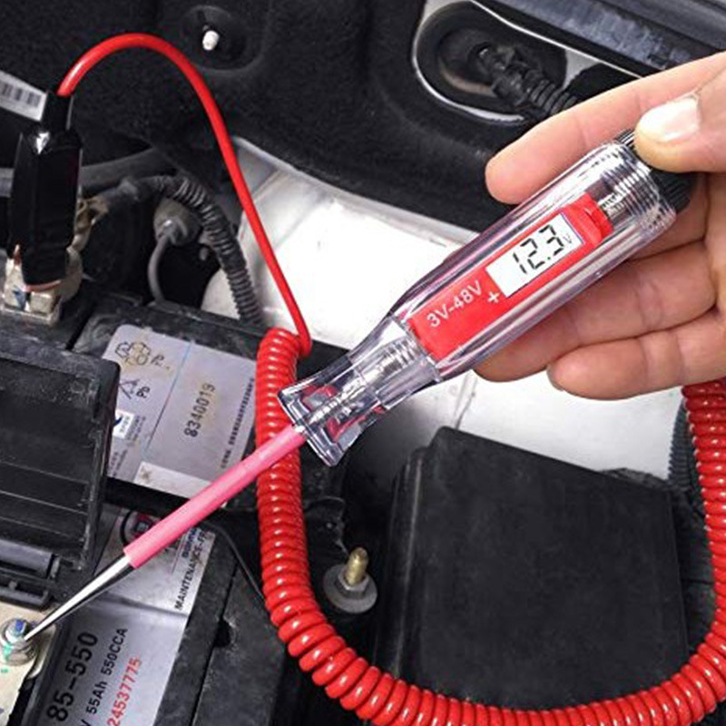 Heavy Duty 3-48V Automotive Digital Circuit Tester LCD Display Test Light Car Boat Trailer RV Snowmobile