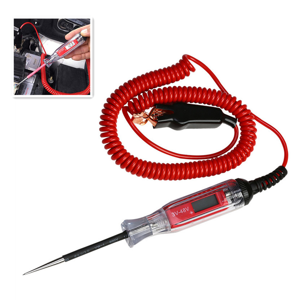 Heavy Duty 3-48V Automotive Digital Circuit Tester LCD Display Test Light Car Boat Trailer RV Snowmobile