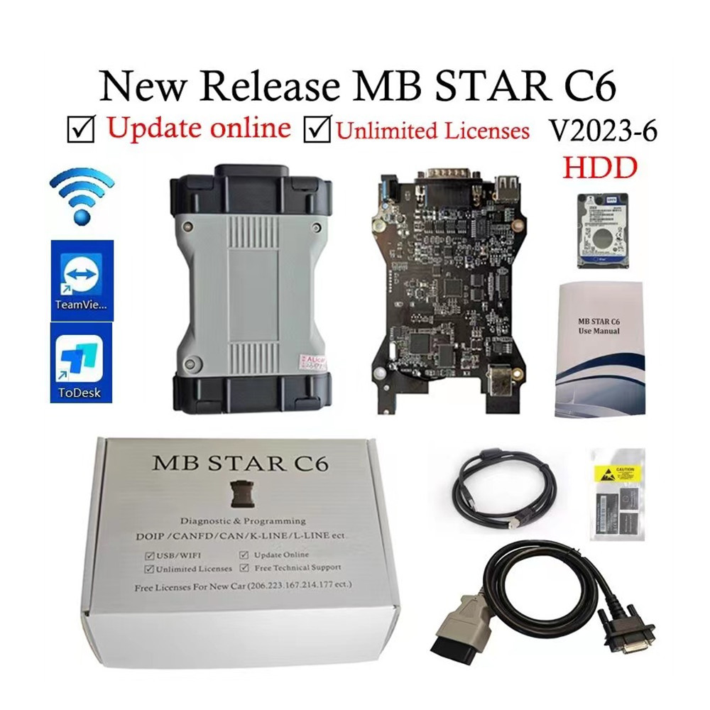 V2023.06 WIFI MB STAR C6 DOIP Xentry Diagnosis VCI Multiplexer Support DTS Monaco Unlimited Licenses