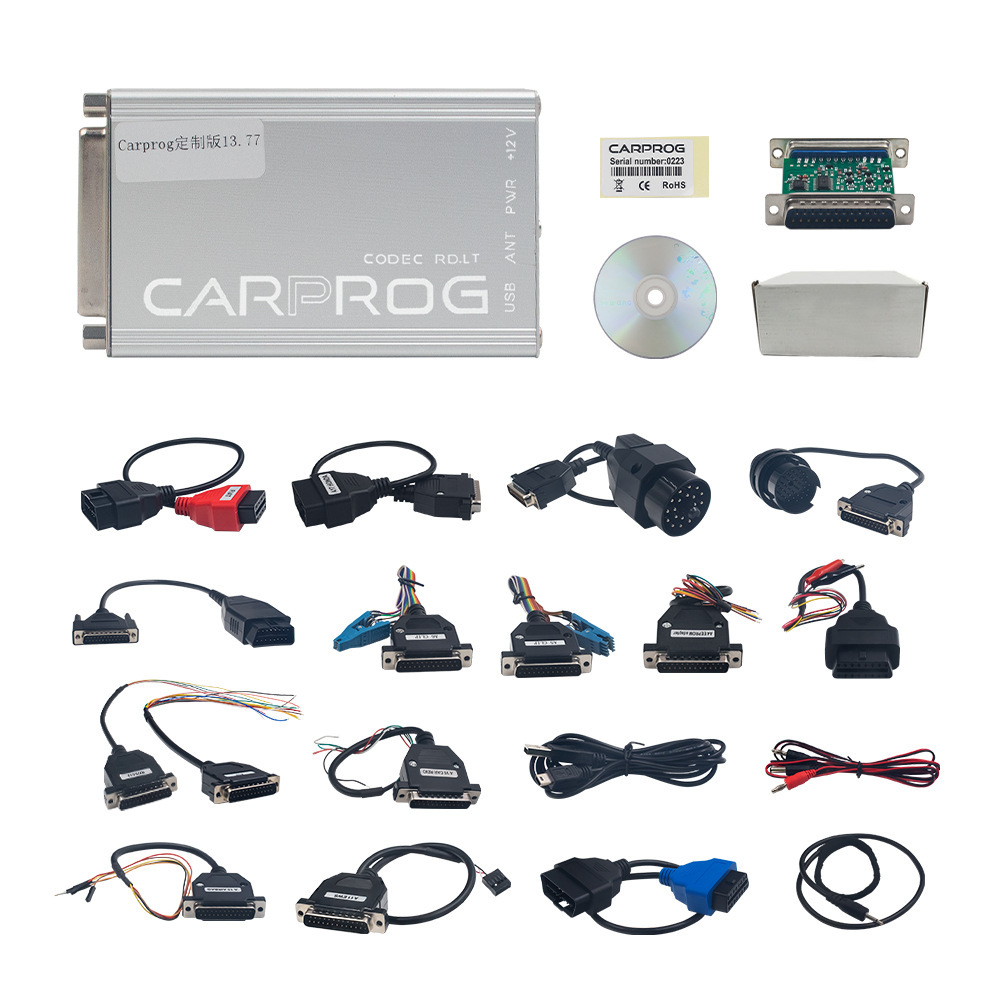 CARPROG V13.77 Full Adapters Carprog Programmer Online Version Support EEPROM and Microcontroller,Car Radios, Dashboards, Immobilizers Repair