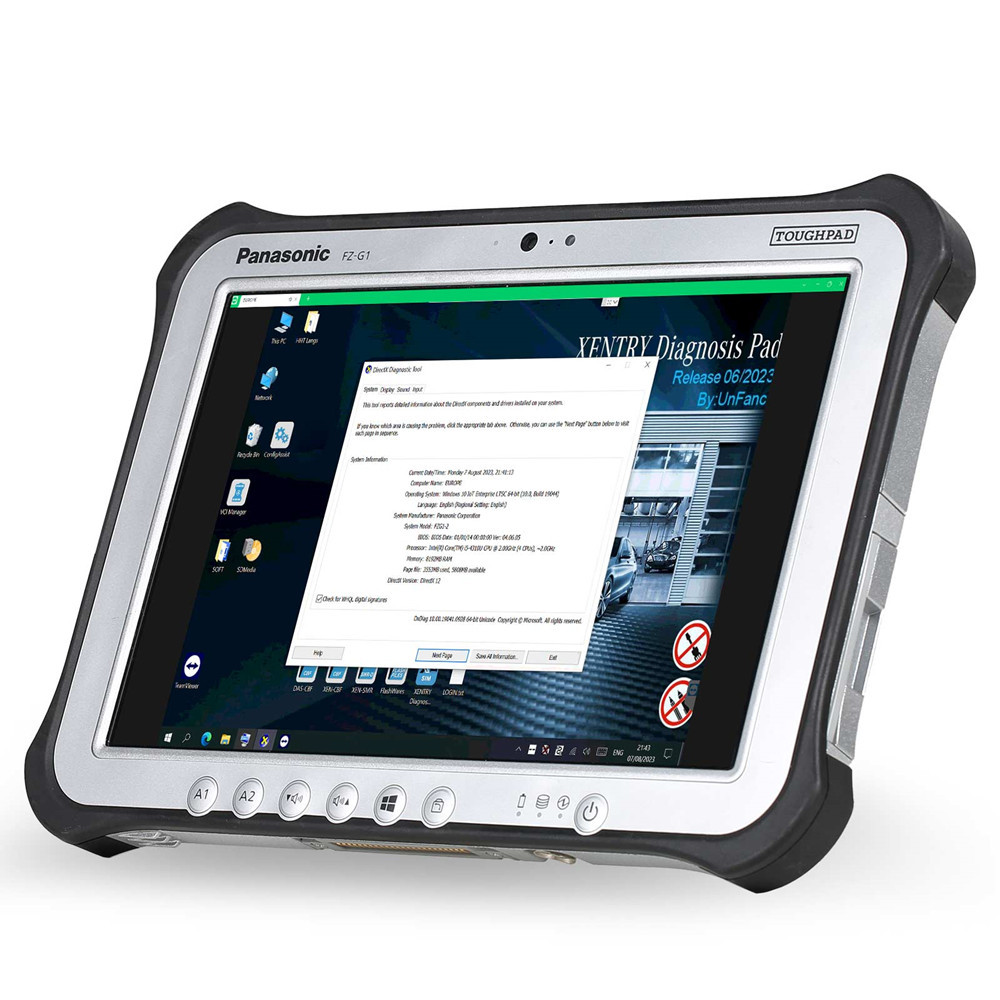 V2023.06 WIFI MB STAR C6 DOIP Xentry Diagnosis VCI Multiplexer with Second-hand Panasonic FZ-G1 Tablet