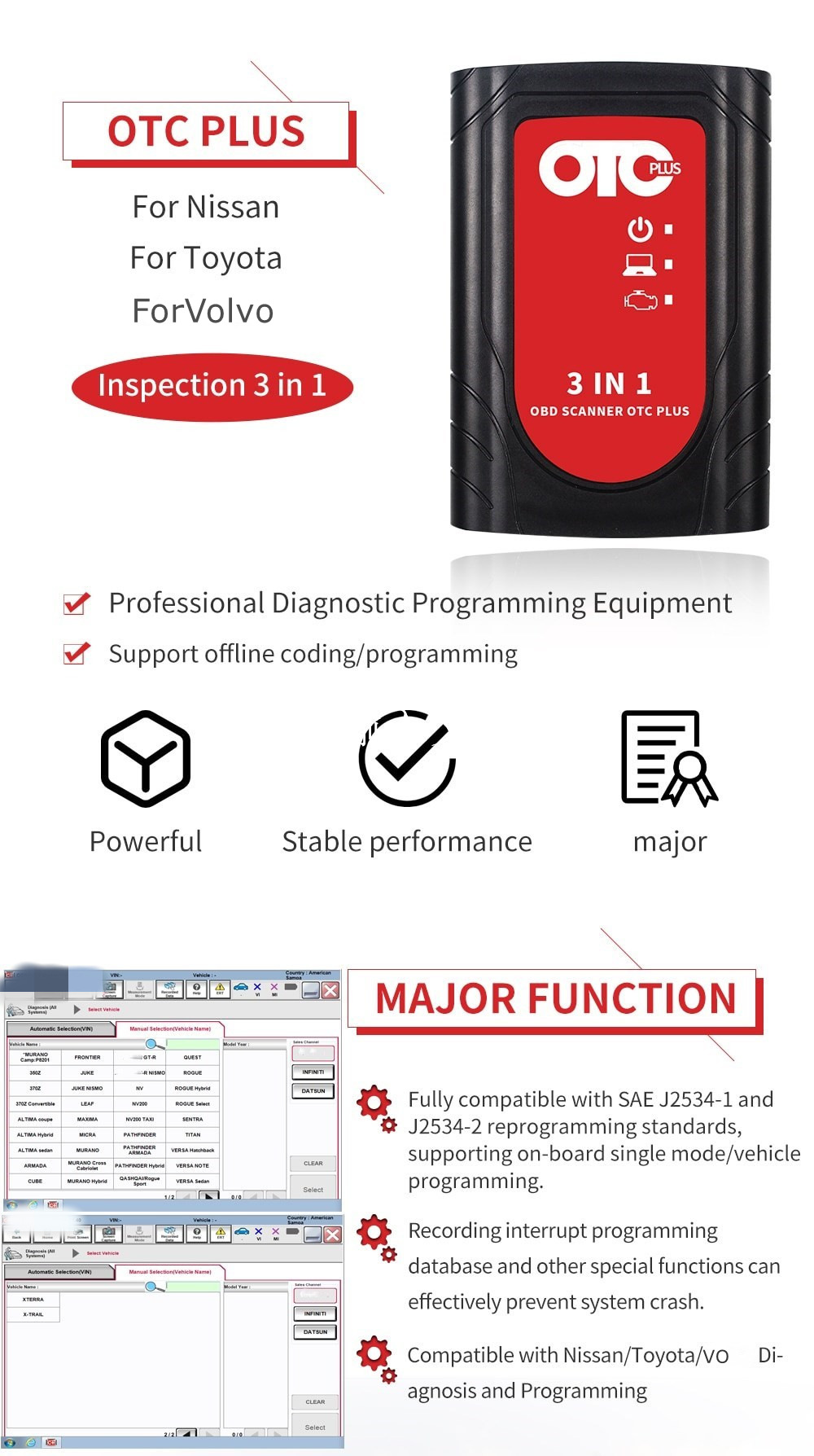OTC Scanner GTS TIS3 OTC PLUS 3 in 1 With HDD