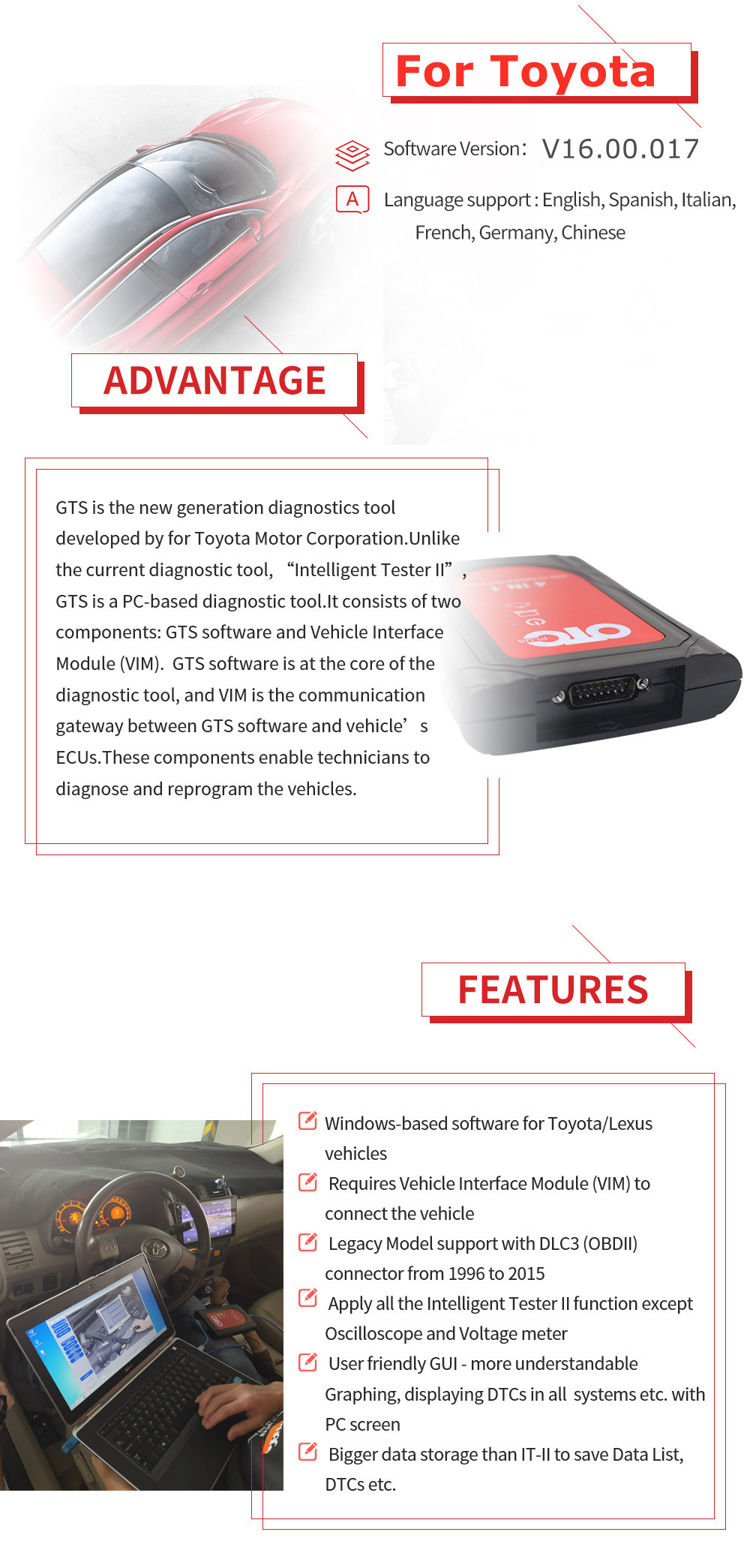 OTC Scanner GTS TIS3 OTC PLUS 3 in 1 With HDD