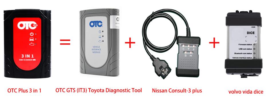 Toyota ITS + Nissan Consult 3 Plus + VOLVO VIDA DICE OTC 3 in 1