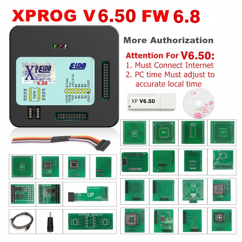 Newest XPROG 6.50 XPROG-M ECU Programmer Full Adapter With USB Dongle