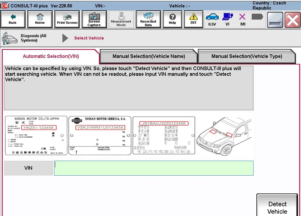 NISSAN VCI OBD2 Diagnostic Programming Tool V226 Replace Nissan Consult 3 Plus