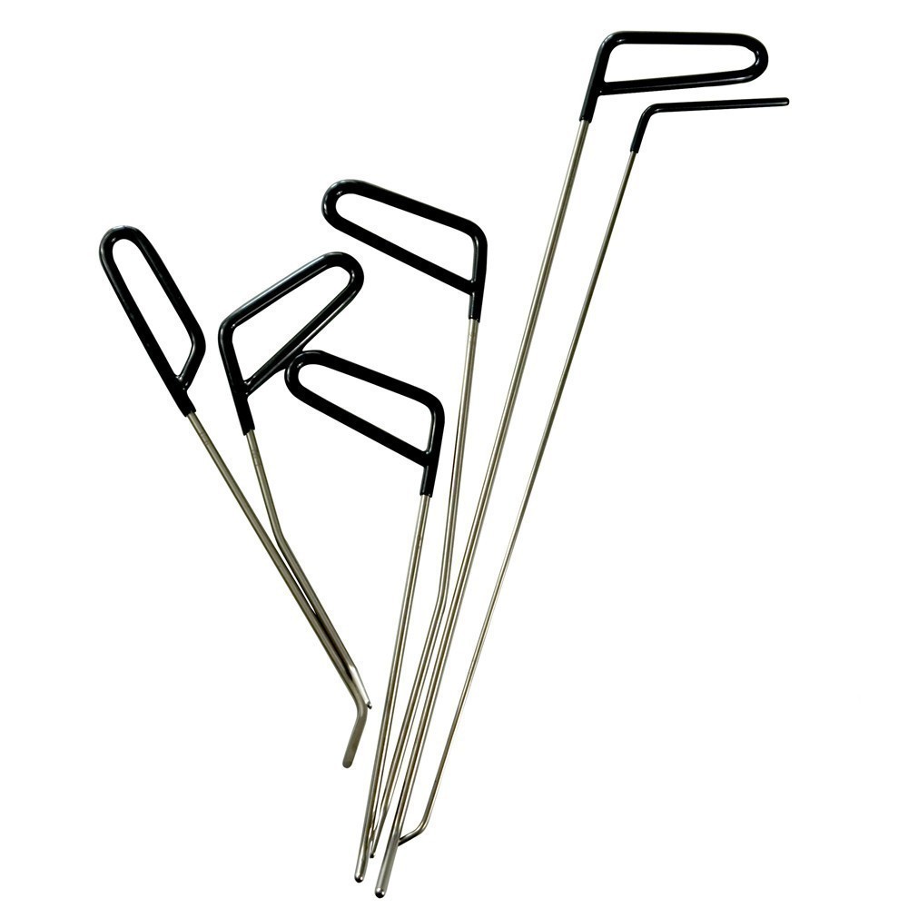 6pcs Car Dent Repair Hooks Stainless Steel Push Rods Car Body Dent Removal Crowbar Kit for Automotive Dent Repair Tools Kits