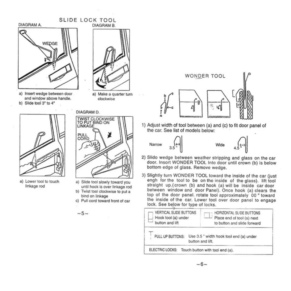 Car Universal Auto Door Key Lost Lock Out Wedge Emergency Opening Unlock Portable Open Tool Kits Air Pump Car Accessories