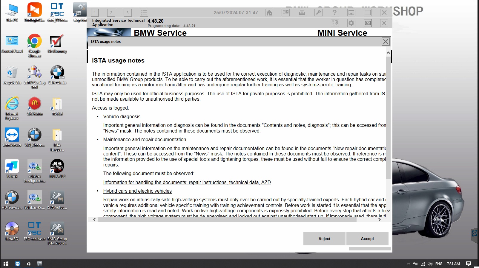 V2024.07 BMW ICOM Software New Update suitable for BMW ICOM NEXT BMW ICOM A2-5