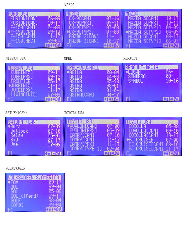 sbb key programmer support car list