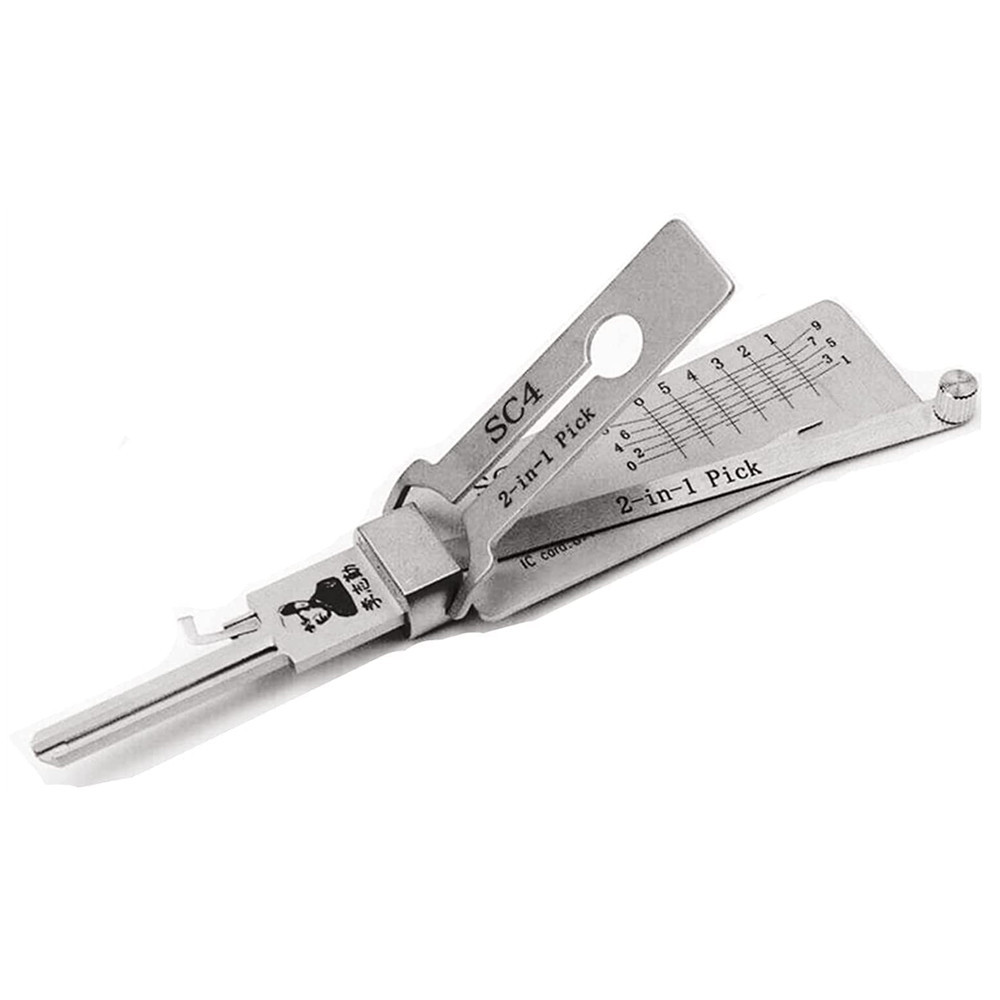 Lishi SC1 SC4 KW1 KW5 4 IN 1 LISHI Lock Pick Set Locksmith Tools Auto Pick and Decoder Tool Kit