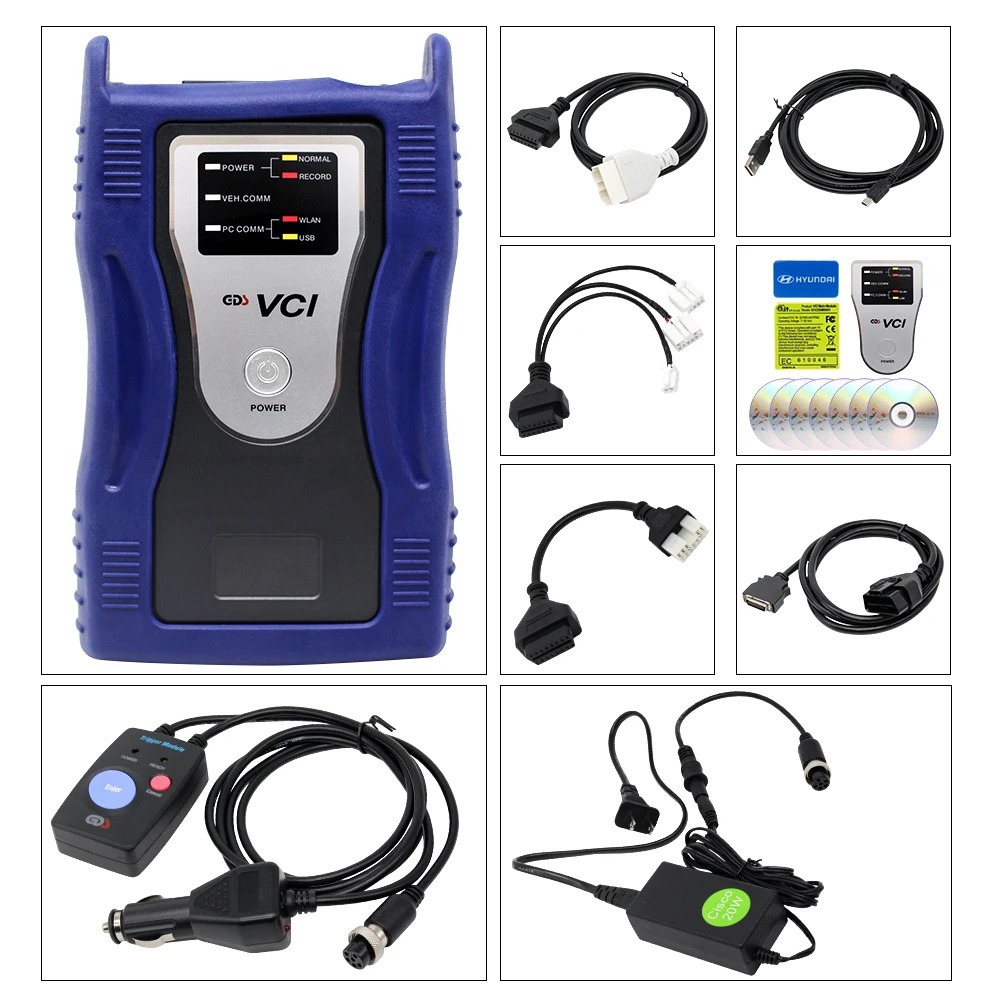 blue gds vci diagnostic tool for hyundai & kia with cd software