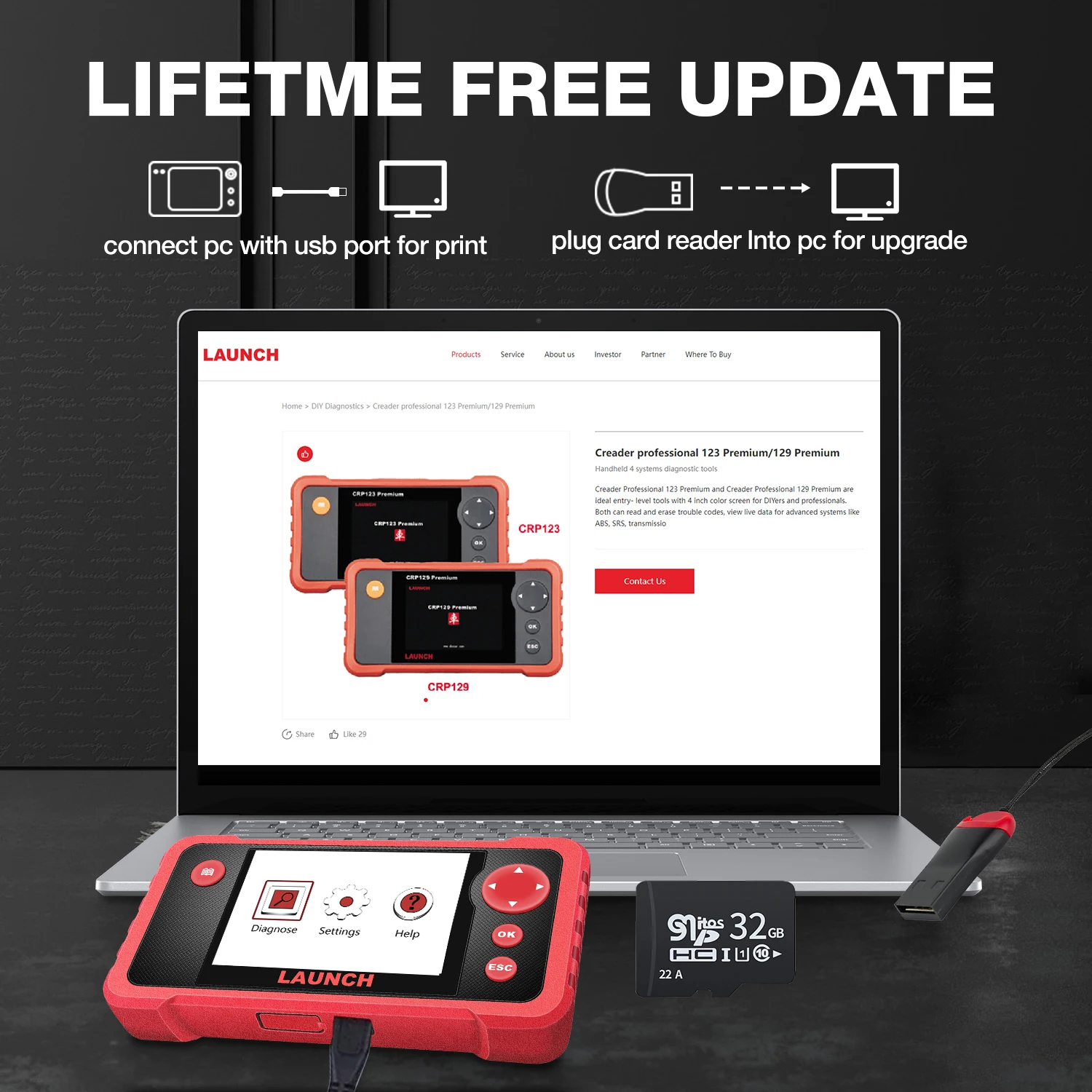 LAUNCH Creader Professional CRP123 V2.0 Lifetime Free Update