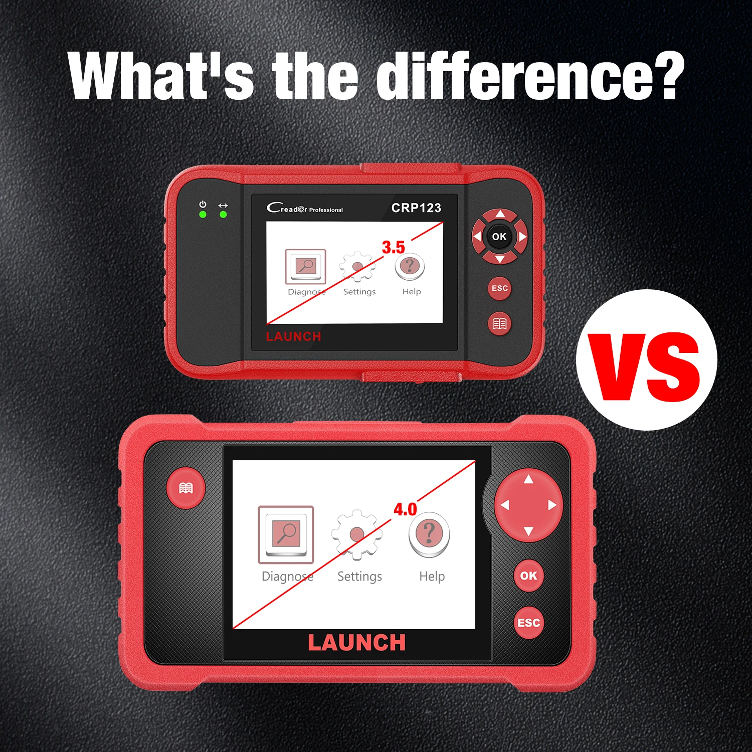 what is the different between launch crp123 v2.0 and crp123