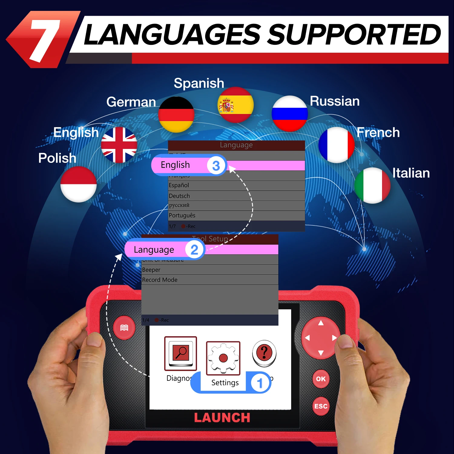 LAUNCH Creader Professional CRP123 language