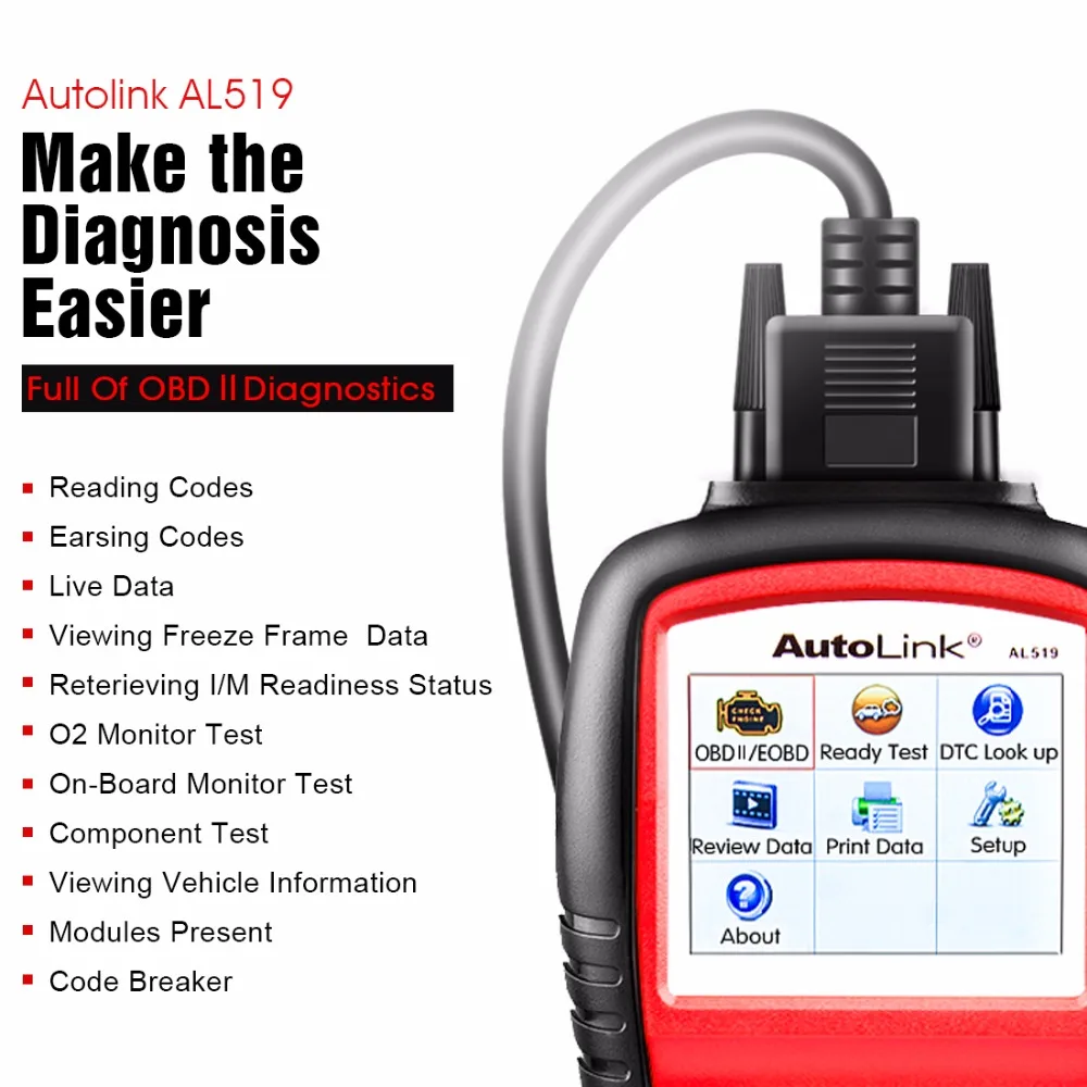 AutoLink AL519 OBDII/EOBD Scanner functions
