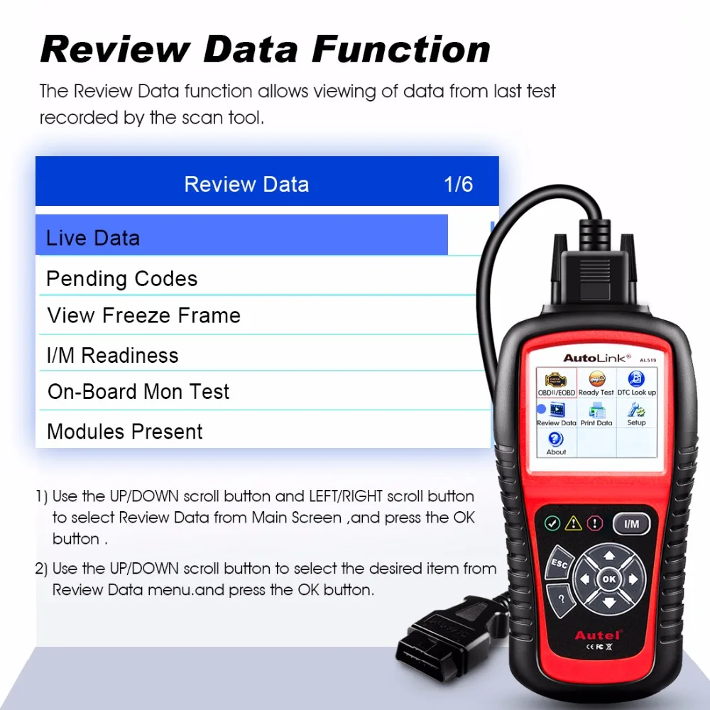 AutoLink AL519 review data function