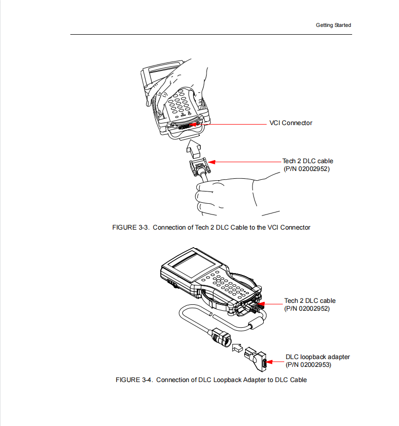 how to connect Tech2 scanner with DLC cable and connections
