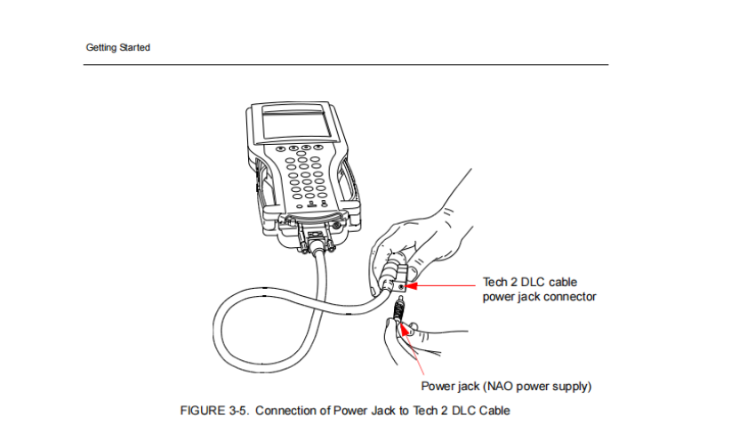 TECH 2 DLC cable Power Jack connector (NAO power supply)