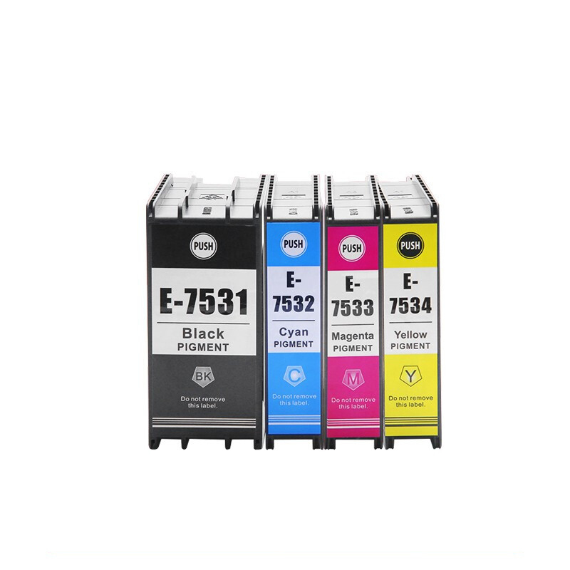 FUSICA hotsale ink cartridge remanufactured ink tank 4 colors T7531 BK T7532 T7533 T7534 C M Y for EPSON WF6093 6593 8093 WF-8593
