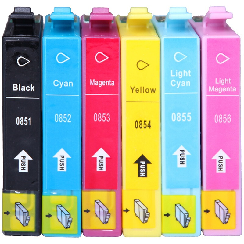 FUSICA hwholesale ink cartridge compatible ink tank 4 colors T0851 T0852 T0853 T0854 T0855 T0856 for EPSON 1390 T60 R330