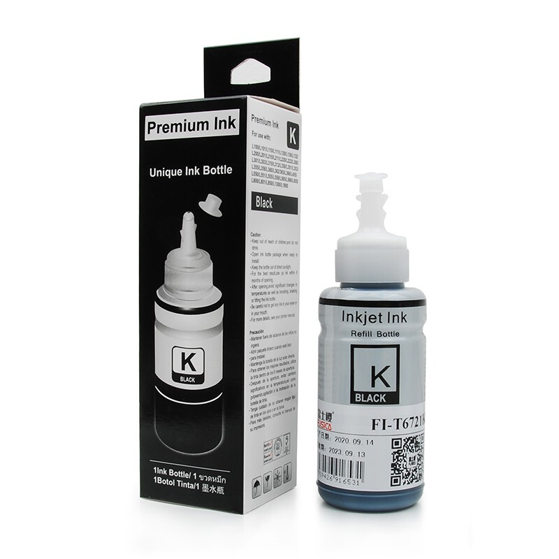 FUSICA hotsale good quality compatible refilling ink 4 colors FI-T6721 T6722 T6723 T6724 for EPSON L100 L101 L111 L120