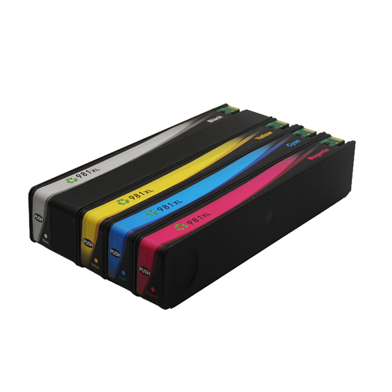 FUSICA hotsale ink cartridge refillable ink tank 4 colors H-981X C M Y K for HP X556DN X586D X586F X586Z