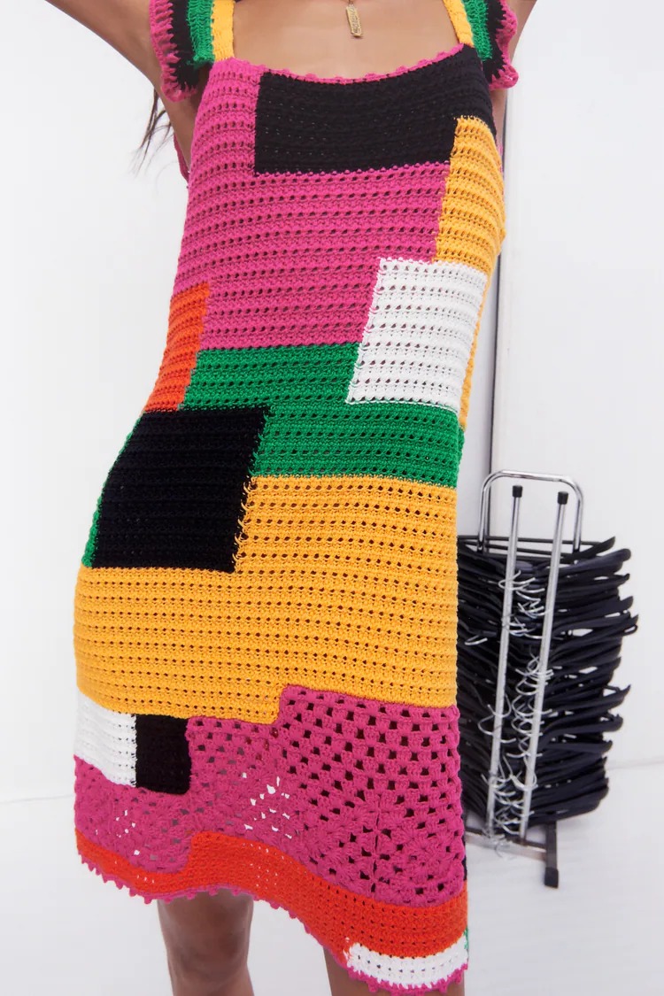 Patchwork crochet dress