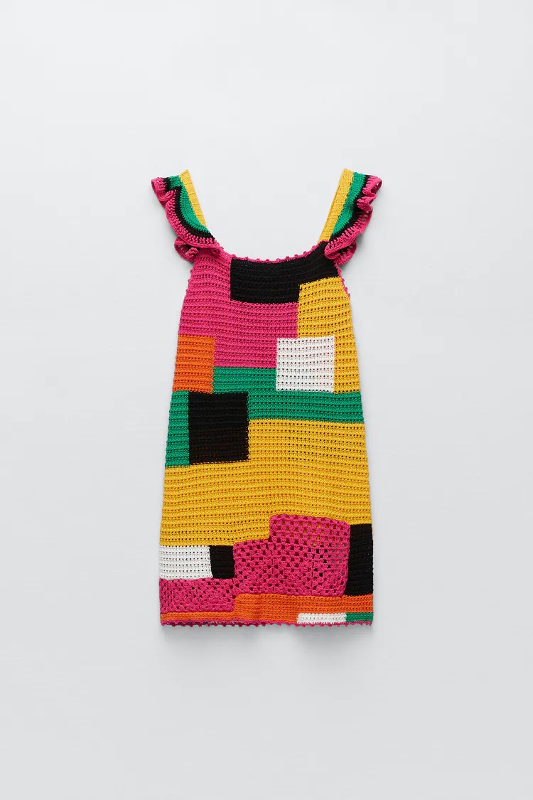 Patchwork crochet dress
