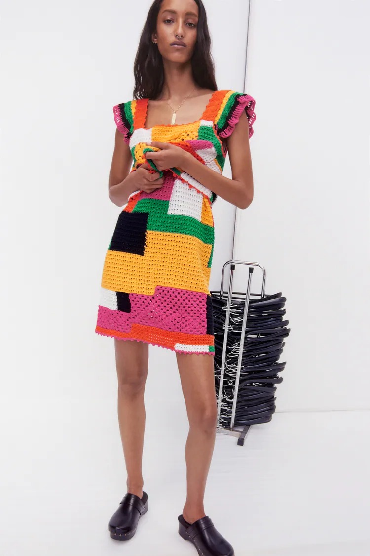 Patchwork crochet dress