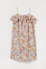 Flounce-trimmed dress