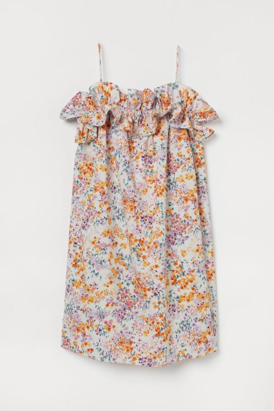 Flounce-trimmed dress